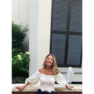 Vici off the shoulder white eyelet top